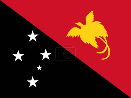 Téléchargez les illustrations : Drapeau national de Papouasie-Nouvelle Guinée, Drapeau du pays - en licence libre de droit