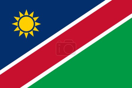 Nationalflagge von Namibia, Namibia Zeichen, Namibia Flagge