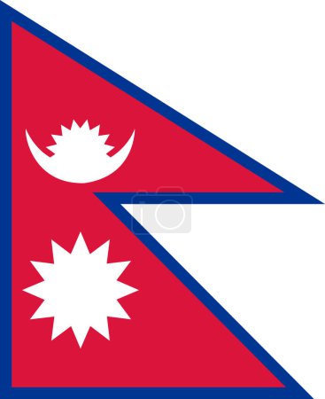 National Flag of Nepal Vector, Nepal sign, Nepal flag