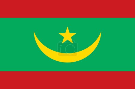 National Flag of Mauritania, Mauritania sign, Mauritania Flag