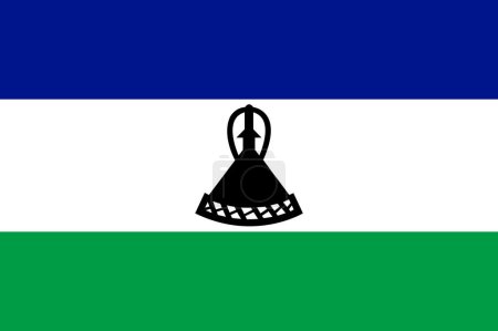 National Flag of Lesotho, Lesotho sign, Lesotho Flag