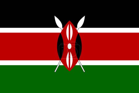 Téléchargez les illustrations : Drapeau national du Kenya, signe du Kenya, drapeau du Kenya - en licence libre de droit
