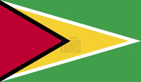 National Flag of Guyana Vector, Guyana Flag background, Guyana sign