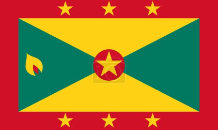Illustration for National Flag of Grenada, Grenada sign, Grenada Flag - Royalty Free Image