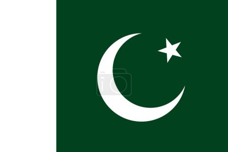 Drapeau national du Pakistan vecteur, drapeau pakistanais, signe du Pakistan