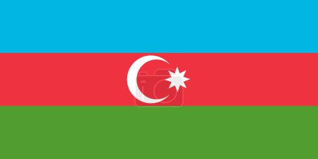 Illustration for National Flag of Azerbaijan, Azerbaijan sign, Azerbaijan Flag - Royalty Free Image