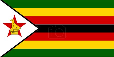 Photo for National Flag of Zimbabwe, Zimbabwe sign, Zimbabwe Flag - Royalty Free Image