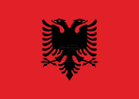 Illustration for National Flag of Albania, Albania sign, Albania Flag - Royalty Free Image