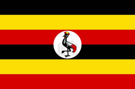 Flagge von Uganda, Zeichen von Uganda, Flagge von Uganda