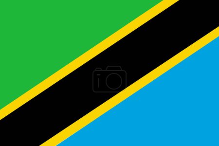 Nationalflagge von Tansania, Tansania Zeichen, Tansania Flagge