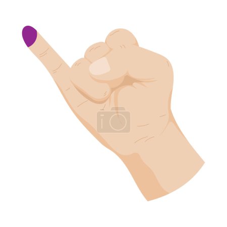 Fingerzeichen hat an der Wahl teilgenommen, Vektor-Illustration des Fingertintenzeichens