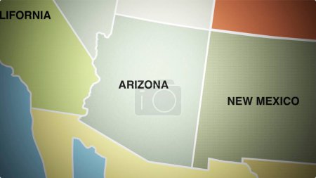 Téléchargez les photos : 2 vue aérienne de l'Arizona état contour coloré sur la carte des États-Unis. Photo de haute qualité - en image libre de droit