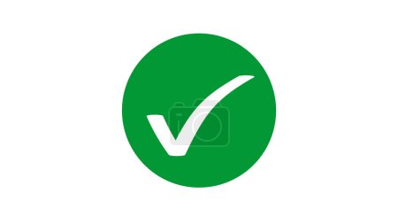 4 image of white check mark animation on green circle. High quality photo