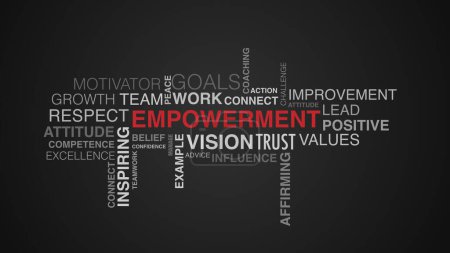 Photo for 1 image empowerment word cloud black background. High quality photo - Royalty Free Image