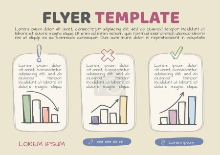Illustration for Vector design layout for business flyers, reports, graphs and charts. Editable template with text block and copy space. Vector illustration - Royalty Free Image