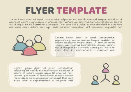 Vector template for flyer, advertisement, booklet related to recruiting and management. Editable illustration for print. Vector illustration