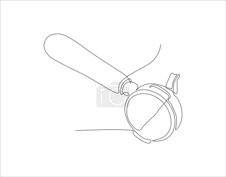 Illustration for Continuous Line Drawing Of Portalfilter. One Line Of Portafilter Machine. Portafilter Coffee Continuous Line Art. Editable Outline. - Royalty Free Image