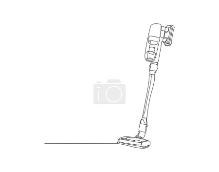 Continuous Line Drawing Of Electric Vacuum Cleaner Machine. One Line Of Vacuum Cleaner. Electric Vacuum Continuous Line Art. Editable Outline.
