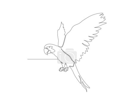 Dessin linéaire continu de perroquet. Une ligne de perroquet. Animaux aériens concept ligne continue art. Plan modifiable.