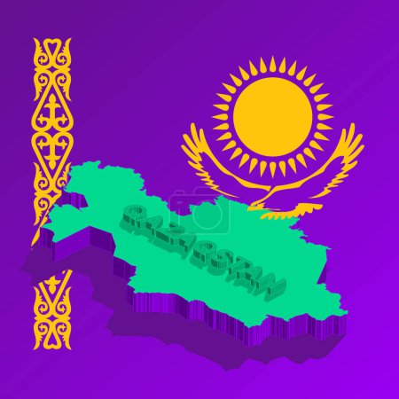 Téléchargez les illustrations : Éléments collectionde design kazakhstan qazaqstan - en licence libre de droit
