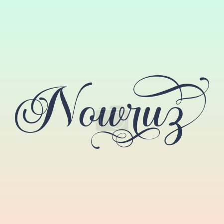 Navruz holiday, Beautiful inscription Navruz, calligraphic text, March, holiday card, background, gradient, soft colors