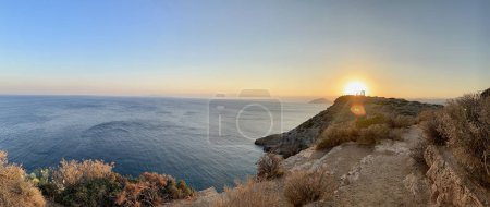 Sonnenuntergang an der Ägäisküste von Piräus Griechenland