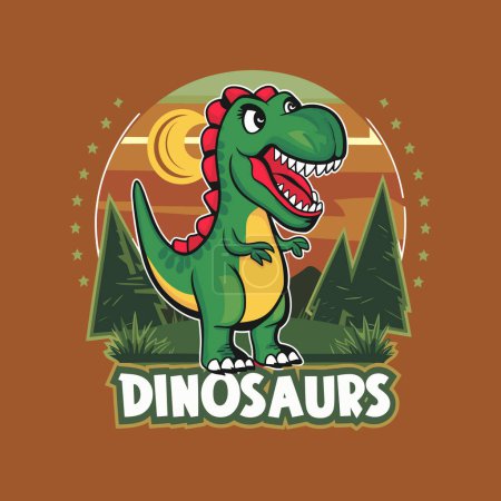 Design-Vorlage für Dinosaurier T-Shirts. Dinosaurier-Vektor-Design für T-Shirt-Druck
