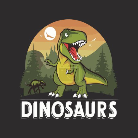 Design-Vorlage für Dinosaurier T-Shirts. Dinosaurier-Vektor-Design für T-Shirt-Druck