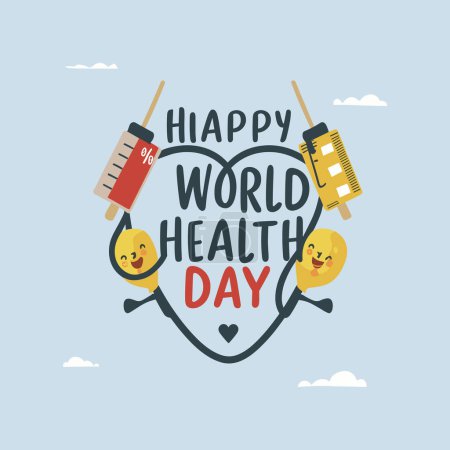 World health day vector design template.