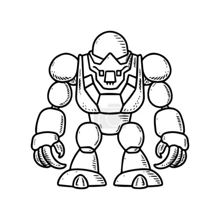 Illustration for Golem coloring pages. Monster rock coloring pages - Royalty Free Image