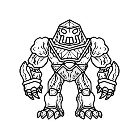 Golem coloring pages. Monster rock coloring pages