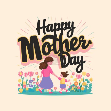 Happy Mother 's Day Typografie T-Shirt für Mutter Liebhaber