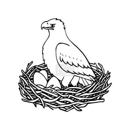 Illustration for Eagle coloring pages. Eagle bird outline vector for coloring book - Royalty Free Image