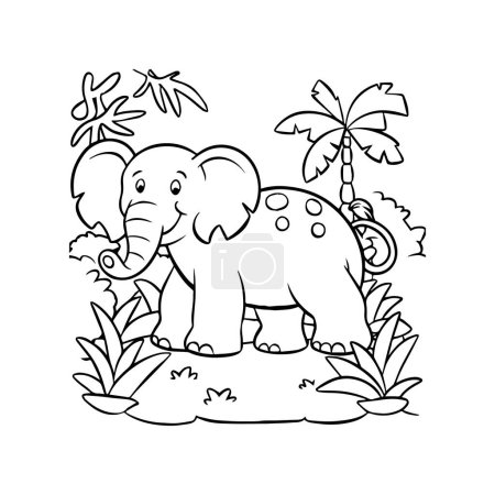 Jungle Animal Malvorlagen für Malbuch. Urwaldtiere skizzieren