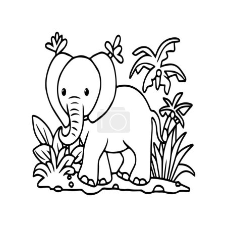 Jungle Animal Malvorlagen für Malbuch. Urwaldtiere skizzieren