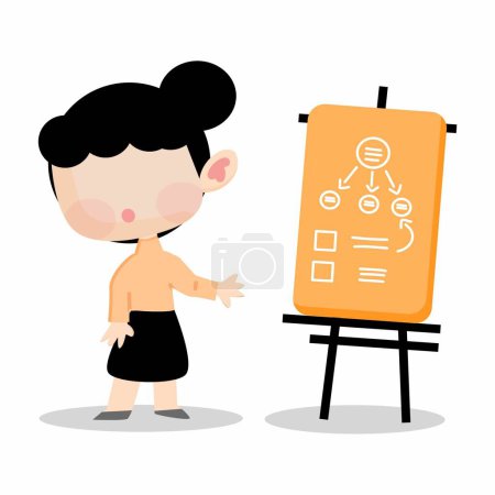 Business women chibi brief with board 