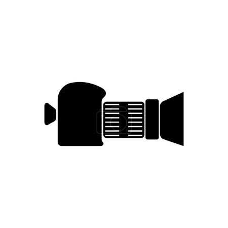 Logo del icono de la película y la cámara, ilustración de diseño vectorial 