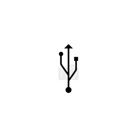 Téléchargez les illustrations : Symbole USB logo vectoriel icône design - en licence libre de droit