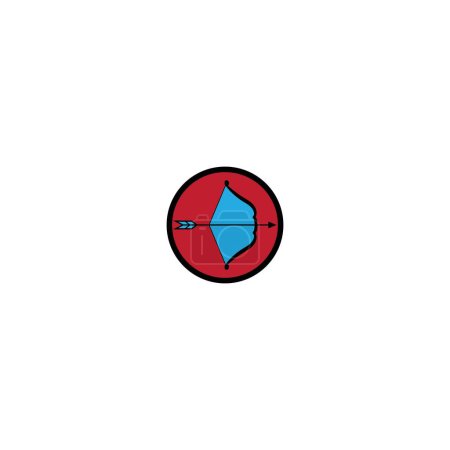 Modèle de conception d'illustration vectorielle icône logo tir à l'arc.