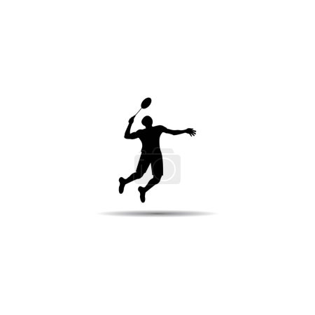 Badminton Players Silhouettes Set.vector Collection of sportsmen. Vector illustration
