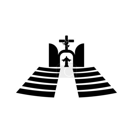 Téléchargez les illustrations : Modèle de logo de l'église illustration vectorielle icône design - en licence libre de droit
