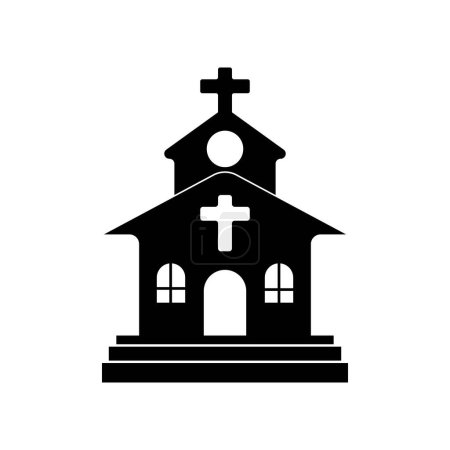 Téléchargez les illustrations : Modèle de logo de l'église illustration vectorielle icône design - en licence libre de droit