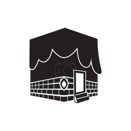 kaaba vector icon. the mecca of worship for Muslims, logo design illustration