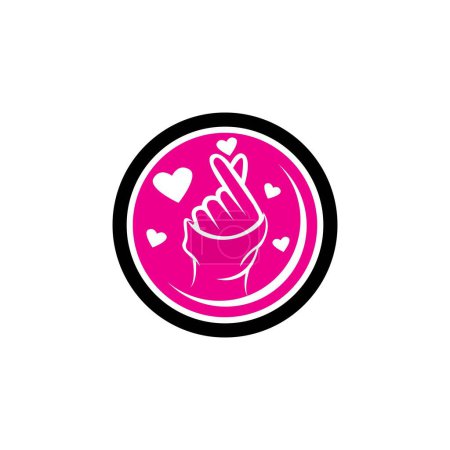 mini i love you hand, korean heart finger i love you sign icon vektor line art illustration aufkleber design social media