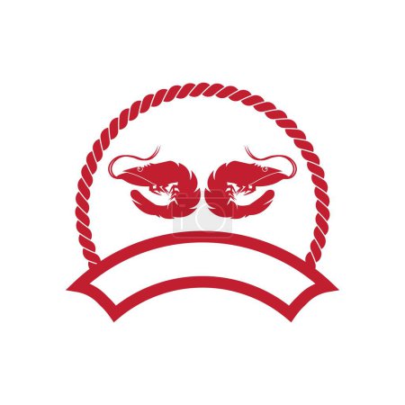 Camarones logotipo icono vector ilustración diseño