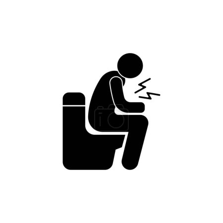 maux d'estomac ou diarrhée logo ou icône illustration vectorielle simple
