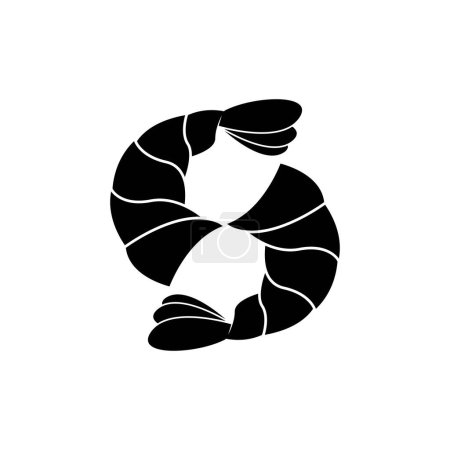 Camarones logotipo icono vector ilustración diseño