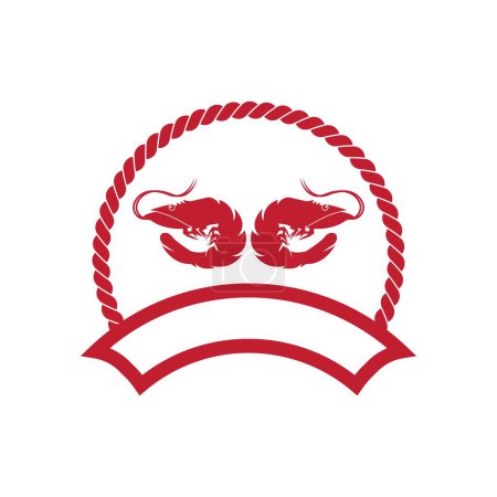Crevettes logo icône vecteur illustration design