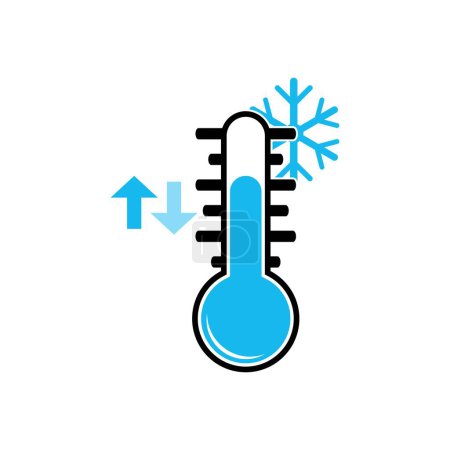 Thermometers icon with different zones. Vector image isolated on white background
