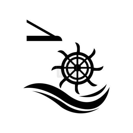Icono de rueda de agua, plantilla de diseño de ilustración de logotipo.